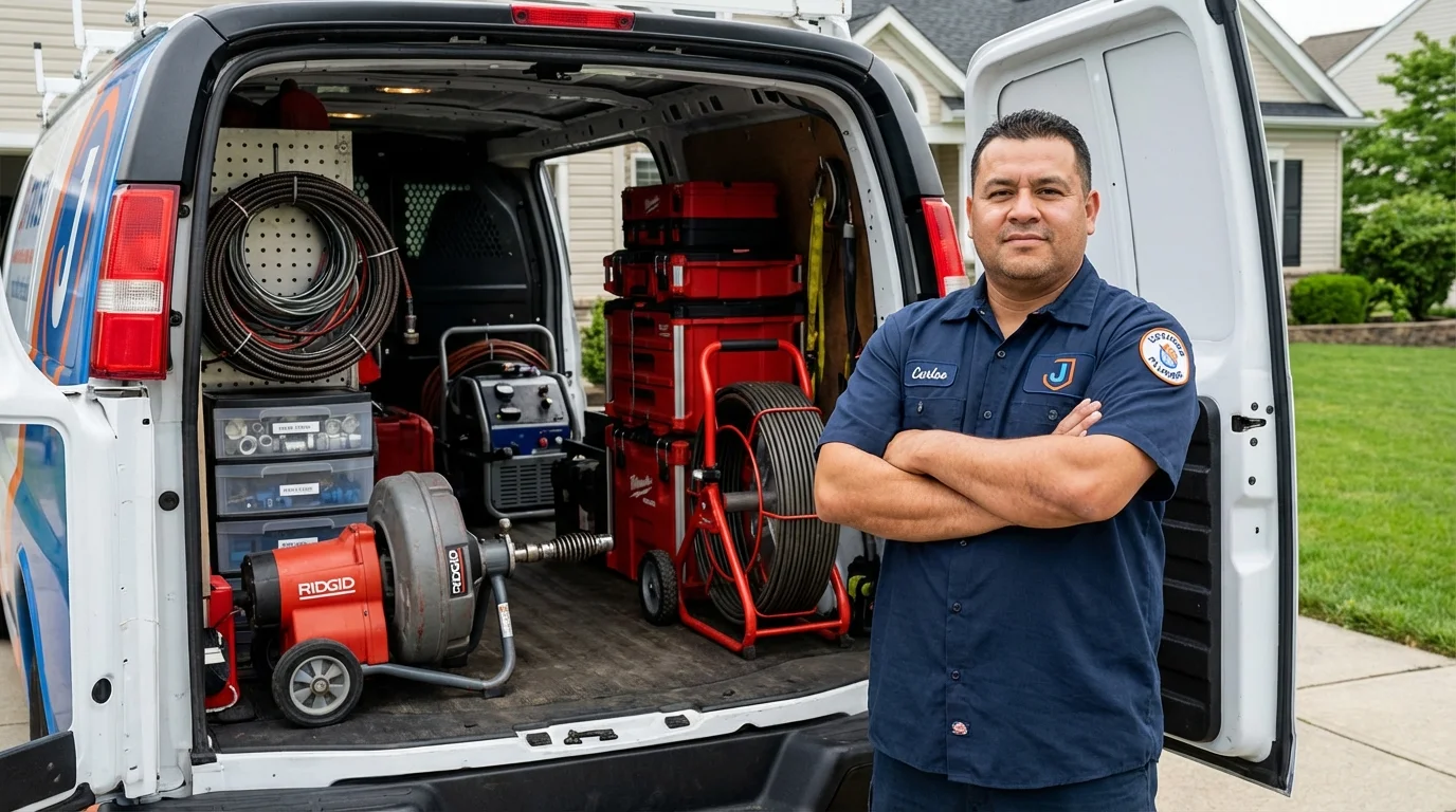 Professional drain cleaning equipment and Johns Plumbing LLC plumber in Steilacoom