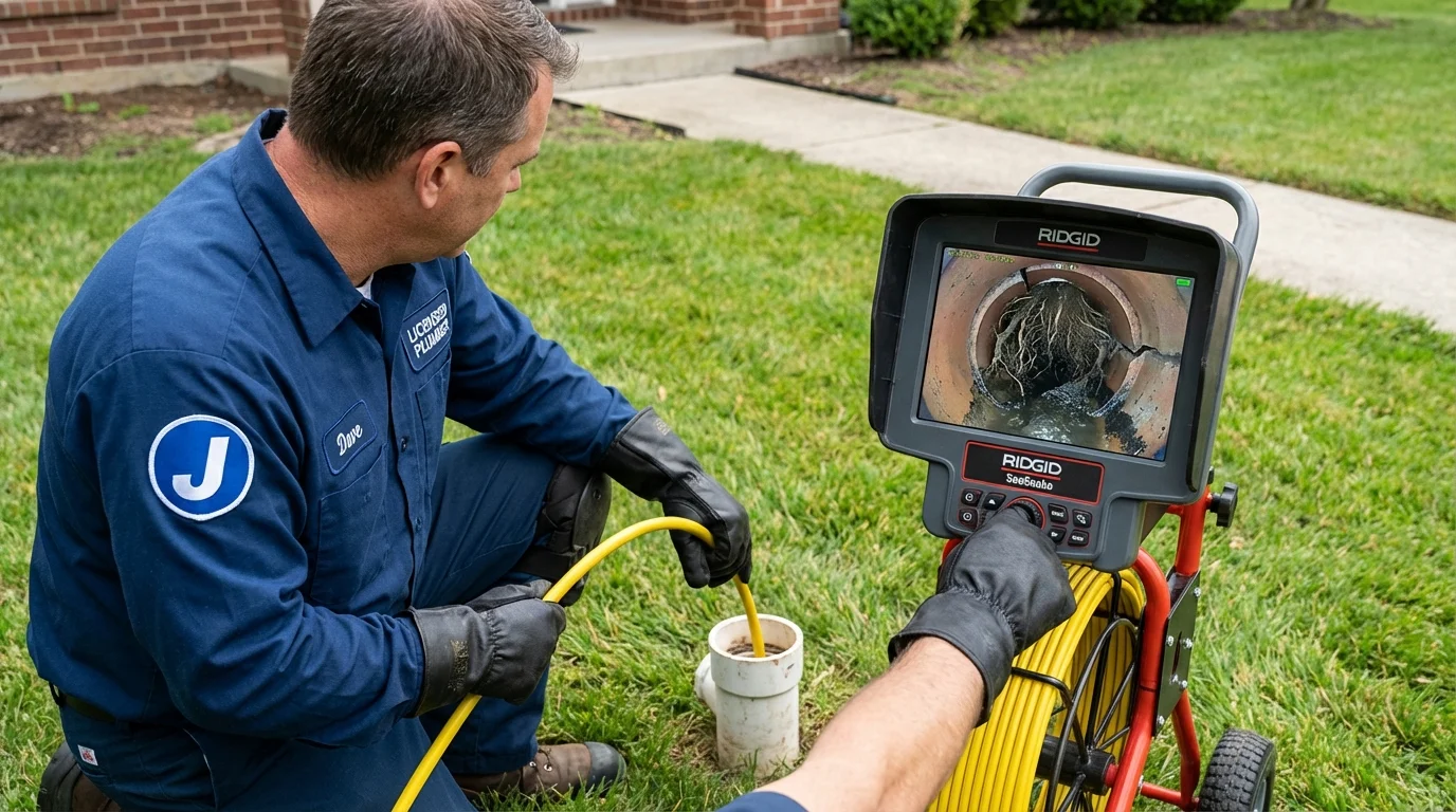 Sewer camera inspection being performed by Johns Plumbing LLC in Steilacoom