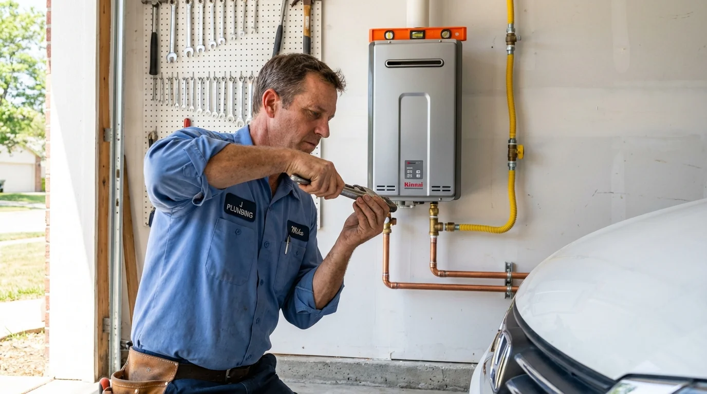 Tankless water heater installation by a Johns Plumbing LLC plumber in Steilacoom